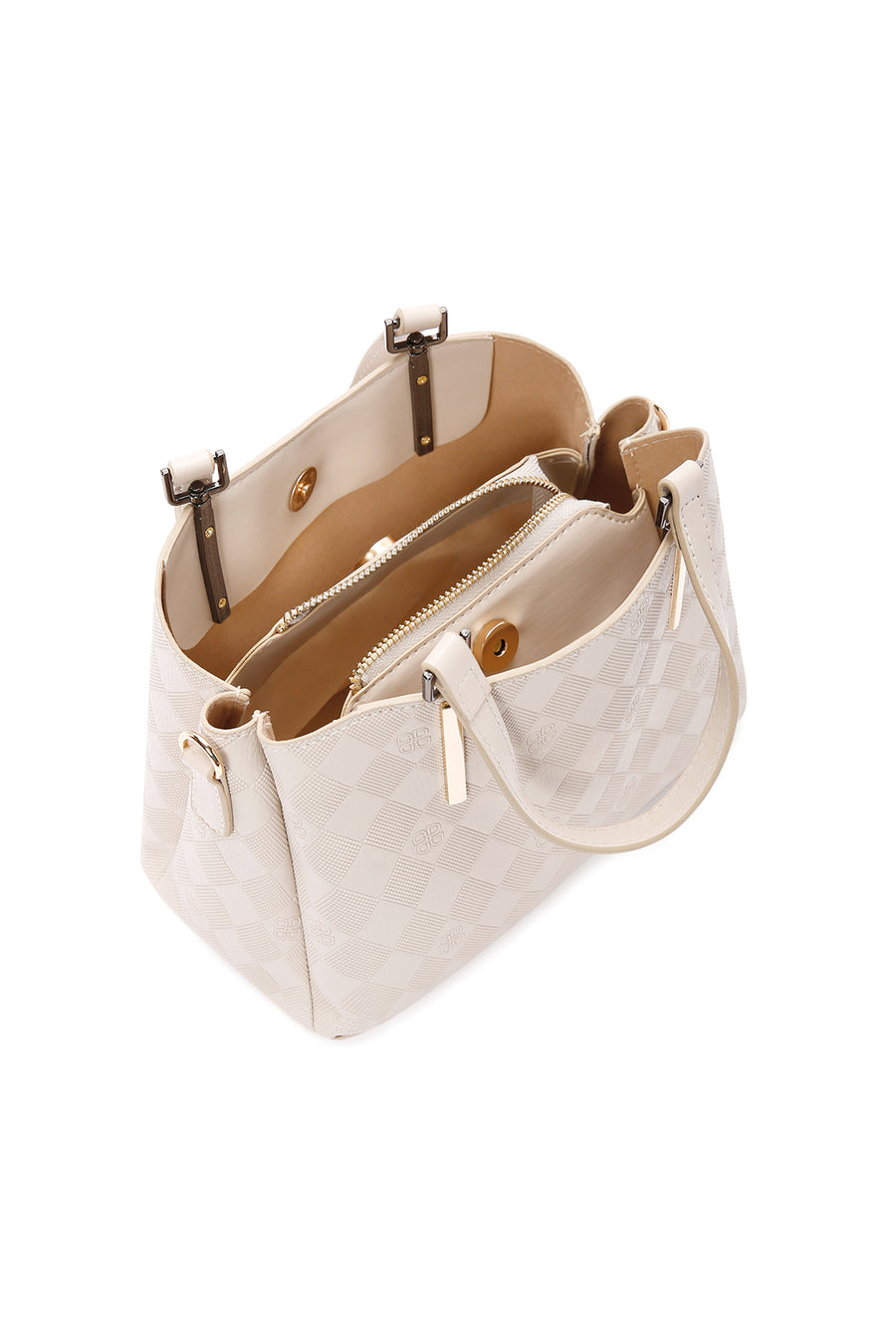 Women's Cream Long Strap Shoulder Bag