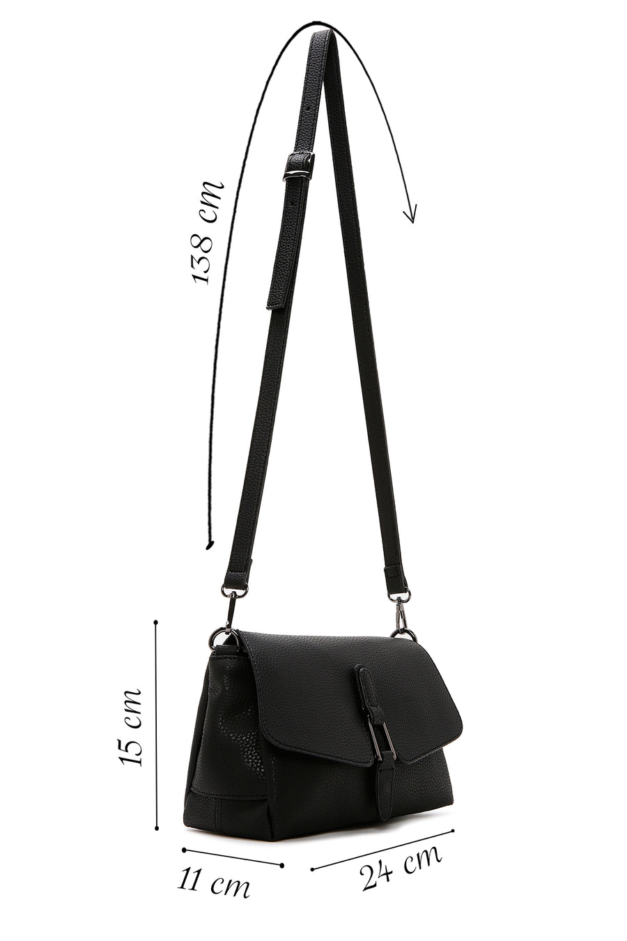 Women's Black Long Strap Crossbody Bag