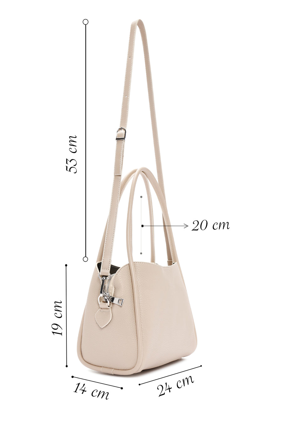 Women's Beige Long Strap Shoulder Bag