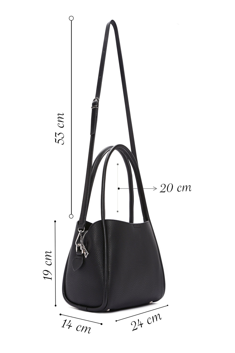 Women's Black Long Strap Shoulder Bag
