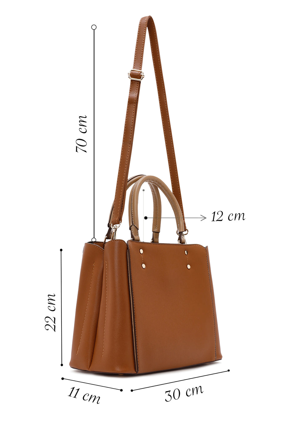 Women's Tan Long Strap Shoulder Bag