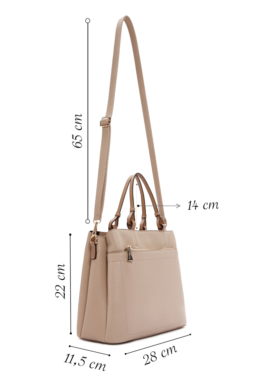 Women's Beige Long Strap Shoulder Bag