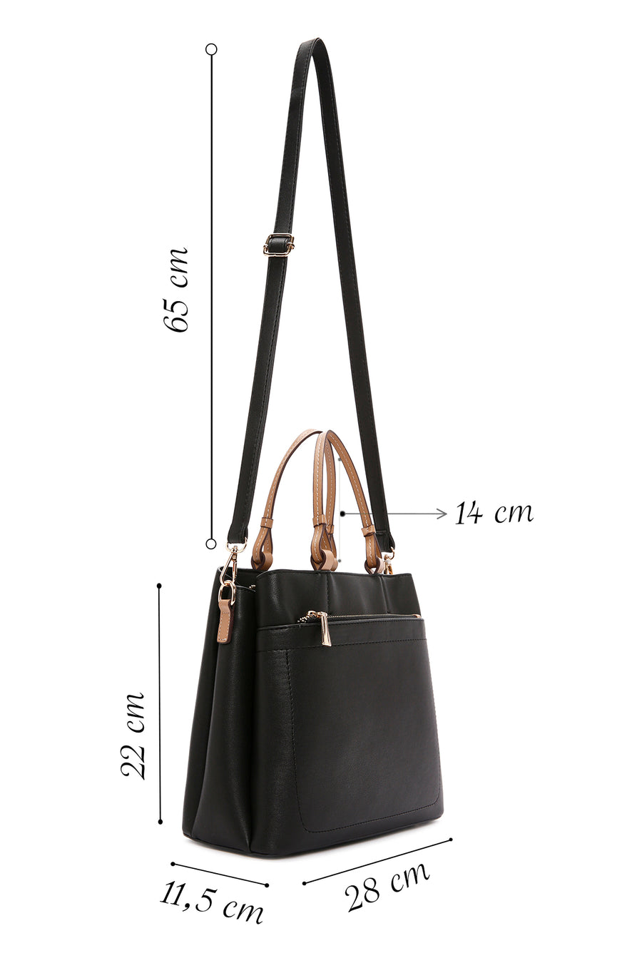 Women's Black Long Strap Shoulder Bag