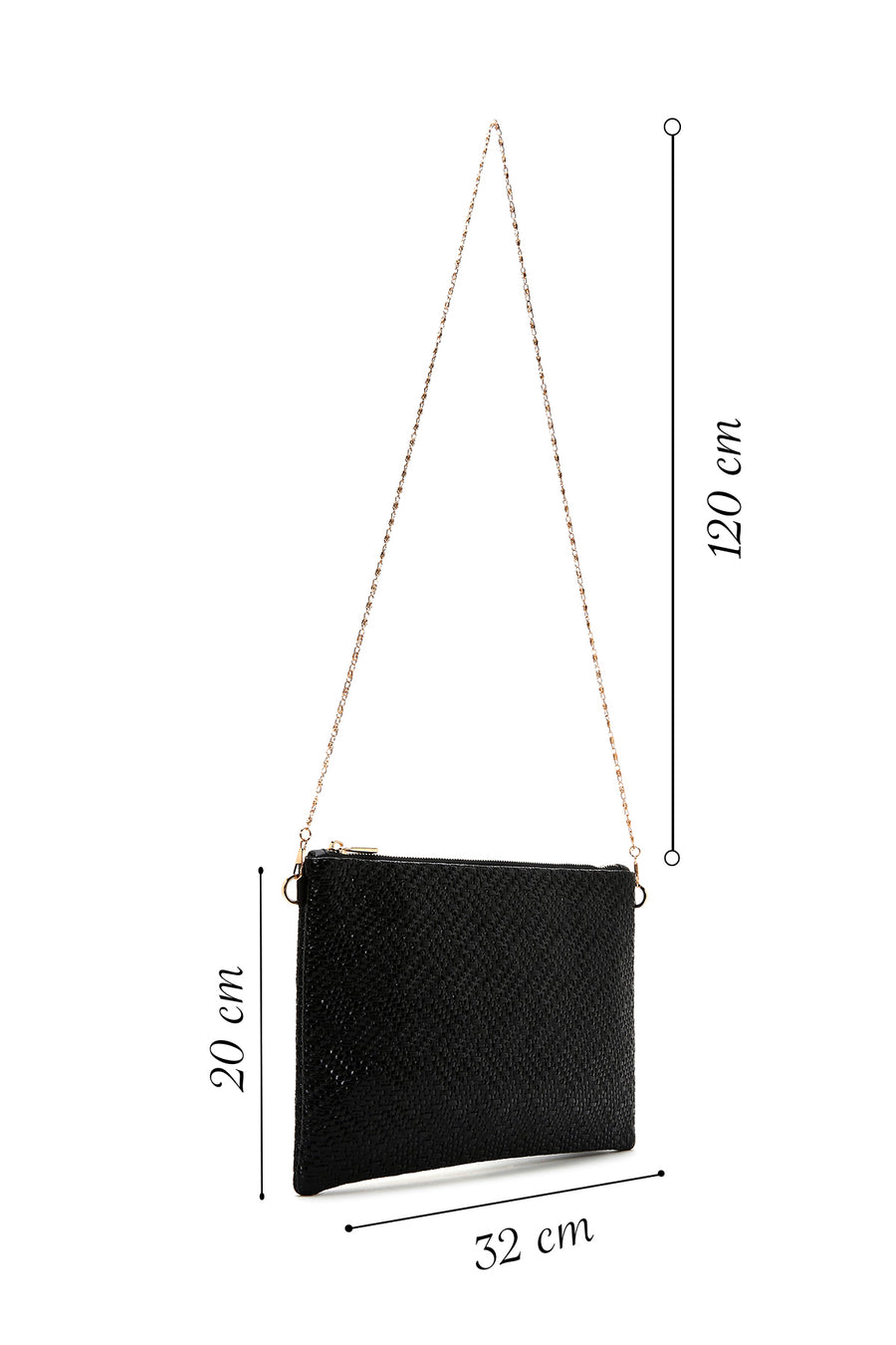 Women's Black Long Chain Strap Clutch Bag