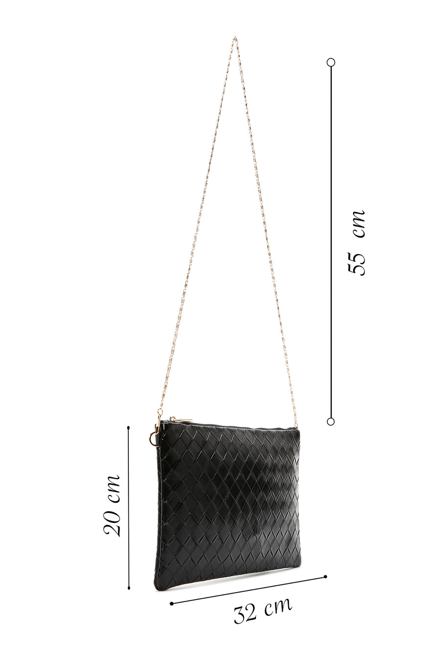 Women's Black Long Chain Strap Clutch Bag