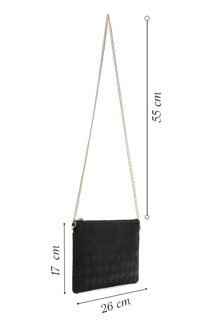 Women's Black Long Chain Strap Clutch Bag
