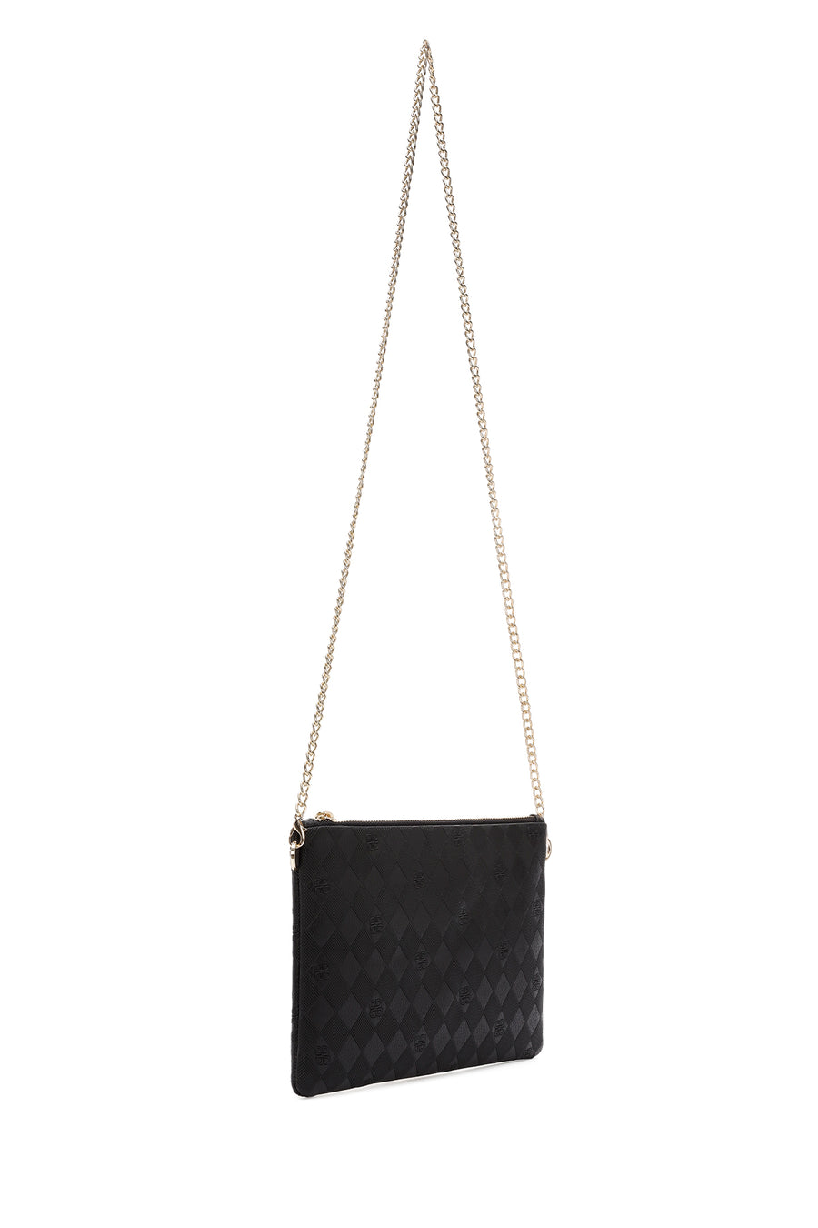 Women's Black Long Chain Strap Clutch Bag