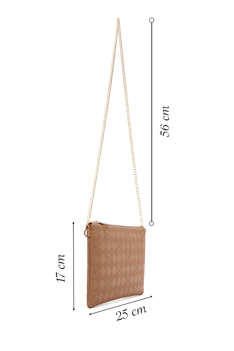 Women's Brown Long Chain Strap Clutch Bag