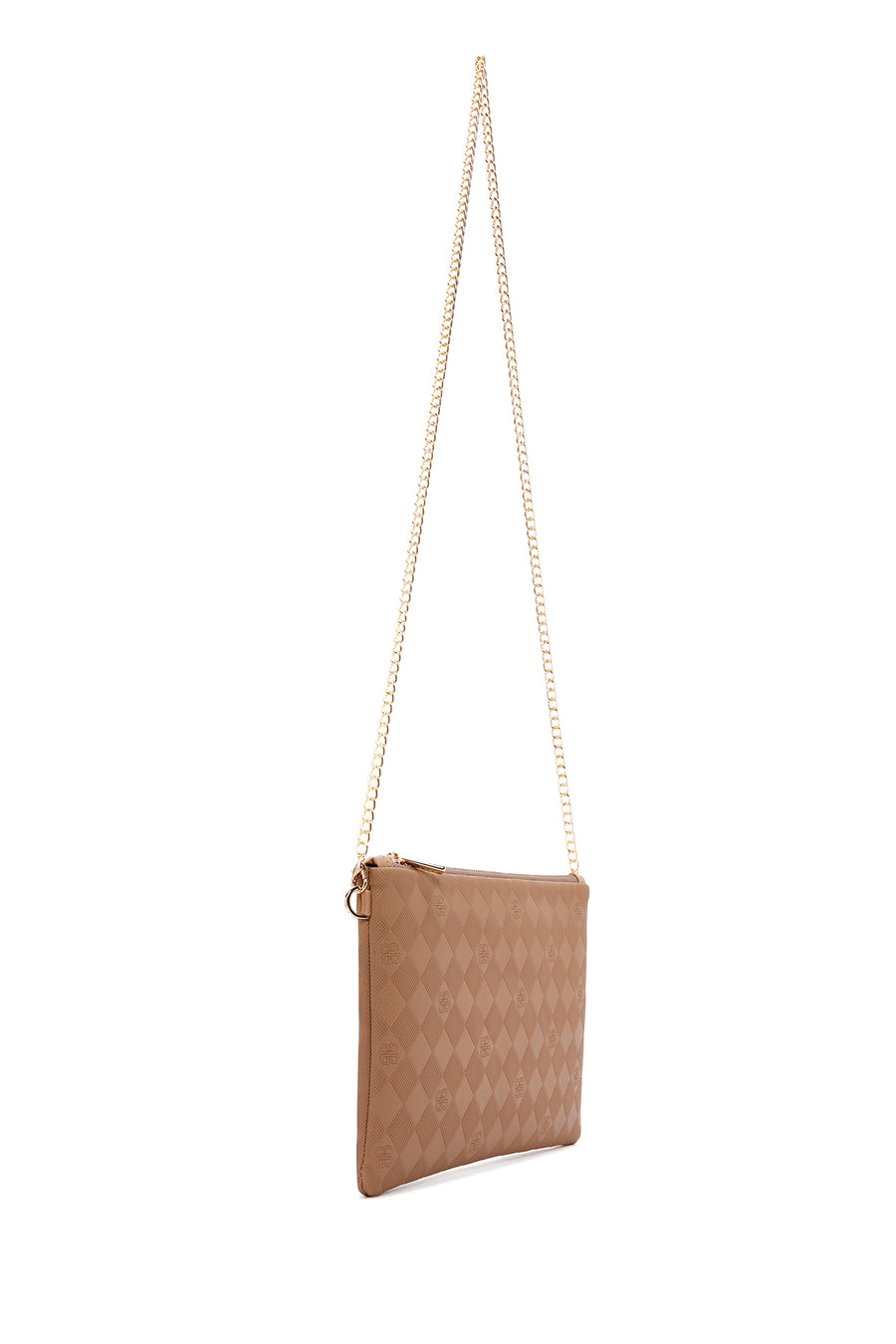 Women's Brown Long Chain Strap Clutch Bag