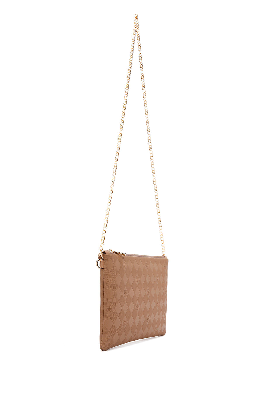 Women's Brown Long Chain Strap Clutch Bag
