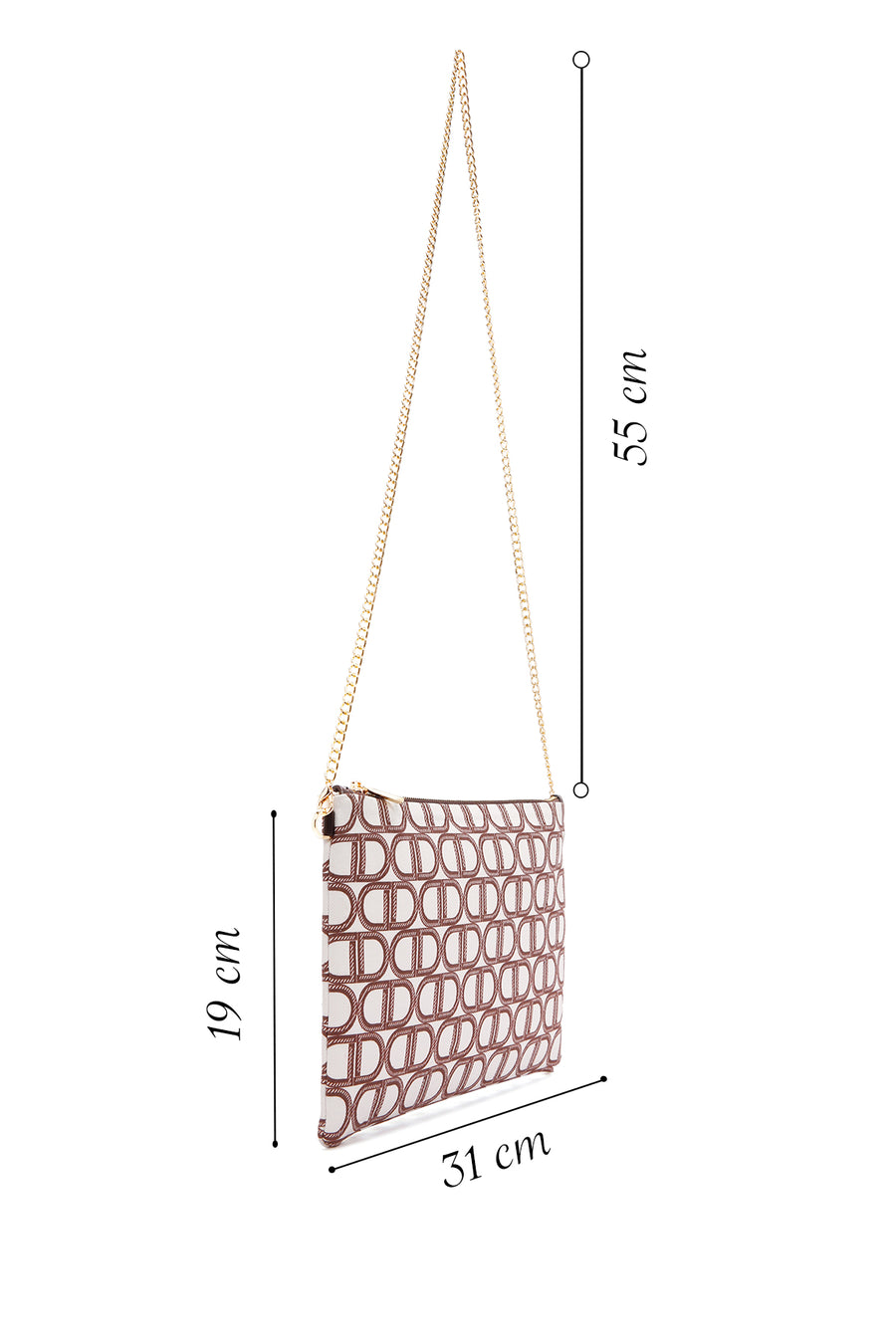 Women's Beige Long Chain Strap Clutch Bag