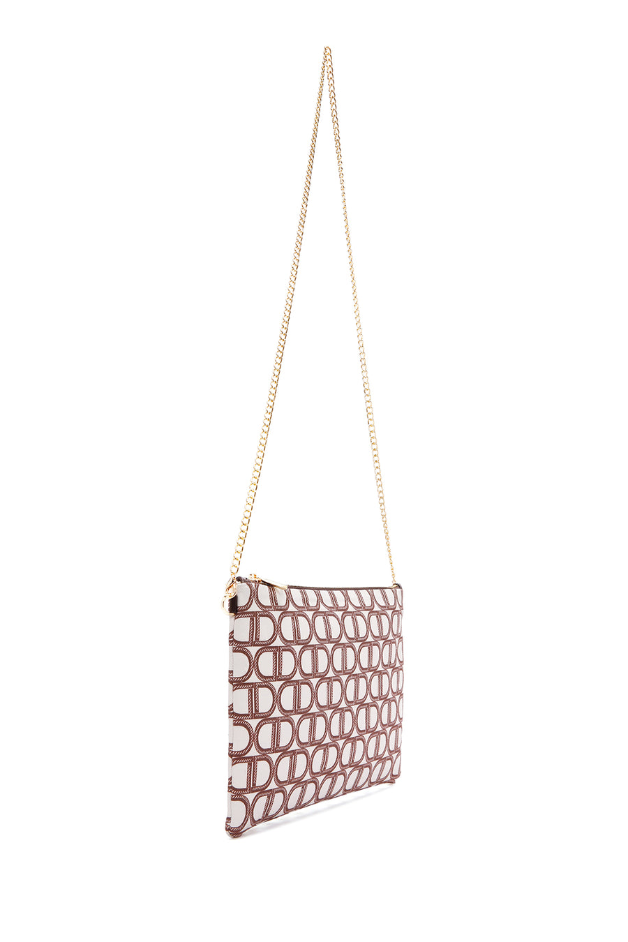 Women's Beige Long Chain Strap Clutch Bag