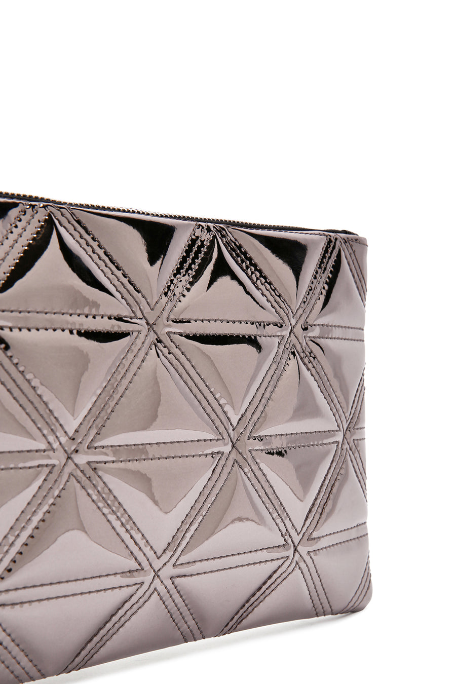 Women's Anthracite Long Chain Strap Quilted Clutch Bag