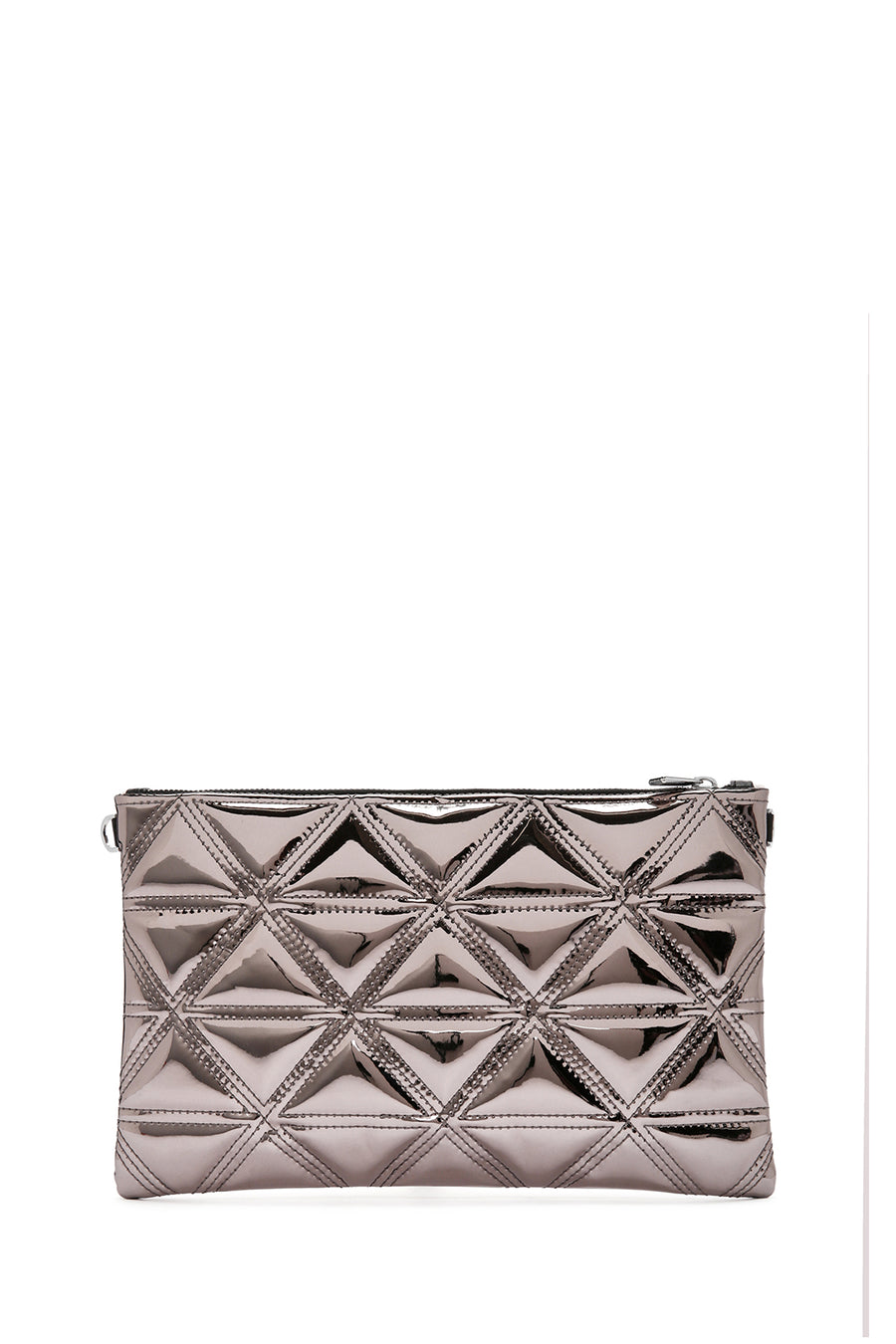 Women's Anthracite Long Chain Strap Quilted Clutch Bag
