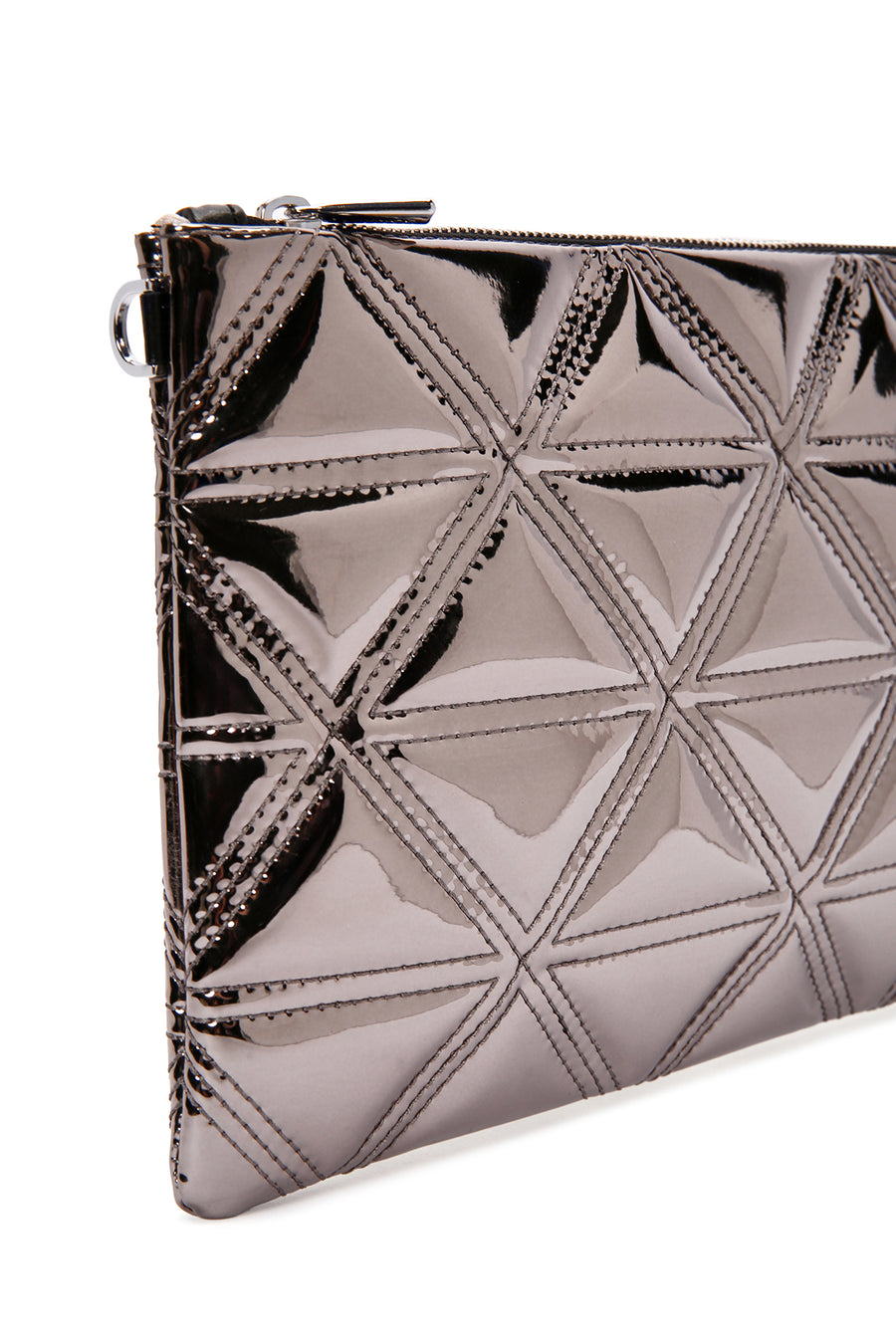 Women's Anthracite Long Chain Strap Quilted Clutch Bag
