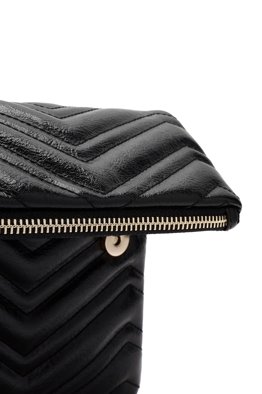 Women's Black Long Chain Strap Quilted Clutch Bag