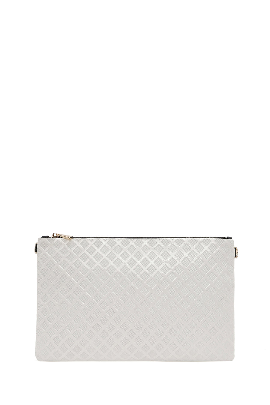 Women's White Long Chain Strap Clutch Bag