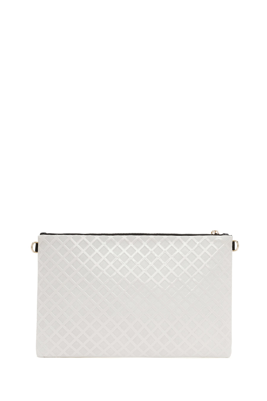 Women's White Long Chain Strap Clutch Bag