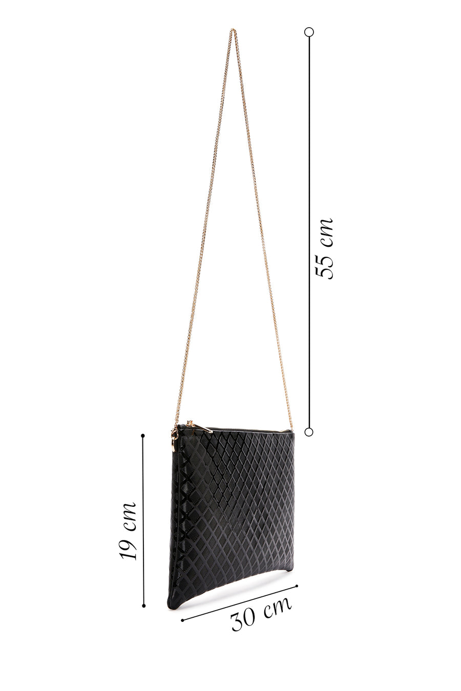 Women's Black Long Chain Strap Clutch Bag