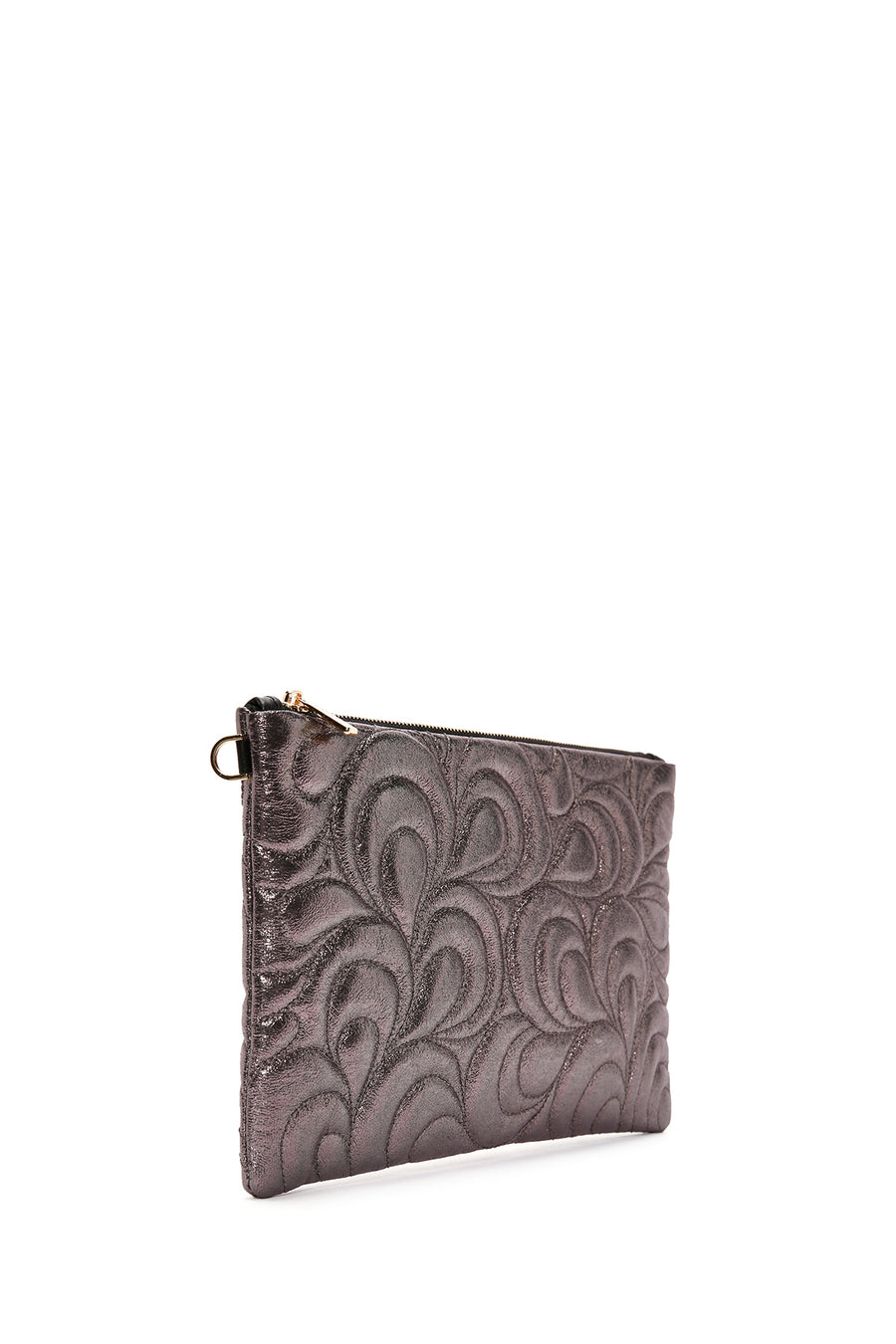Women's Bronze Long Chain Strap Quilted Clutch Bag