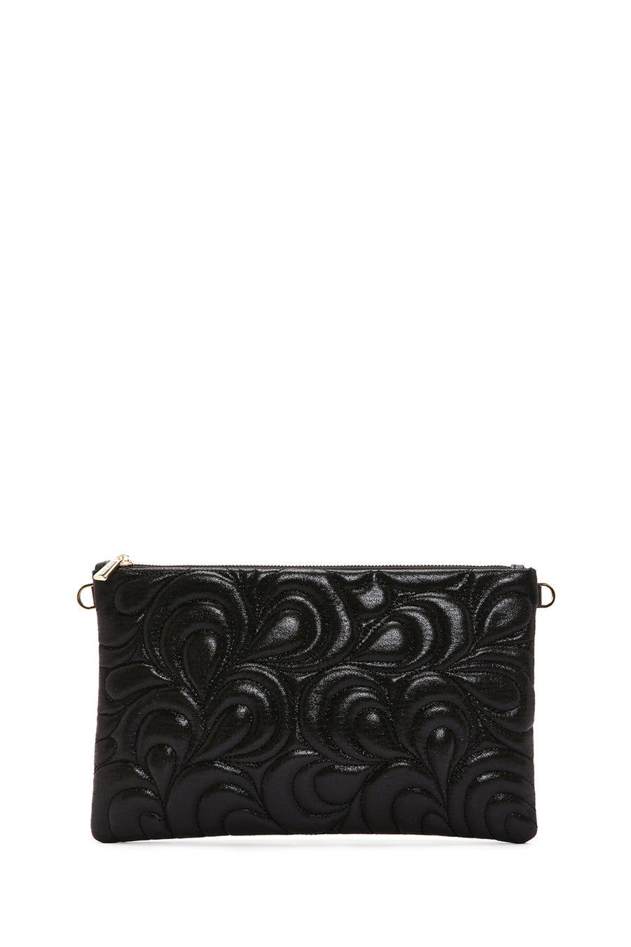 Women's Black Long Chain Strap Quilted Clutch Bag