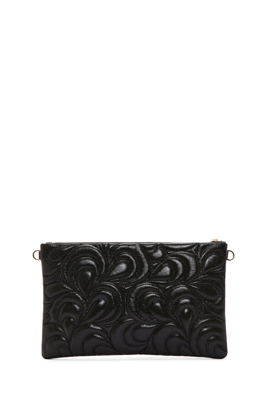 Women's Black Long Chain Strap Quilted Clutch Bag