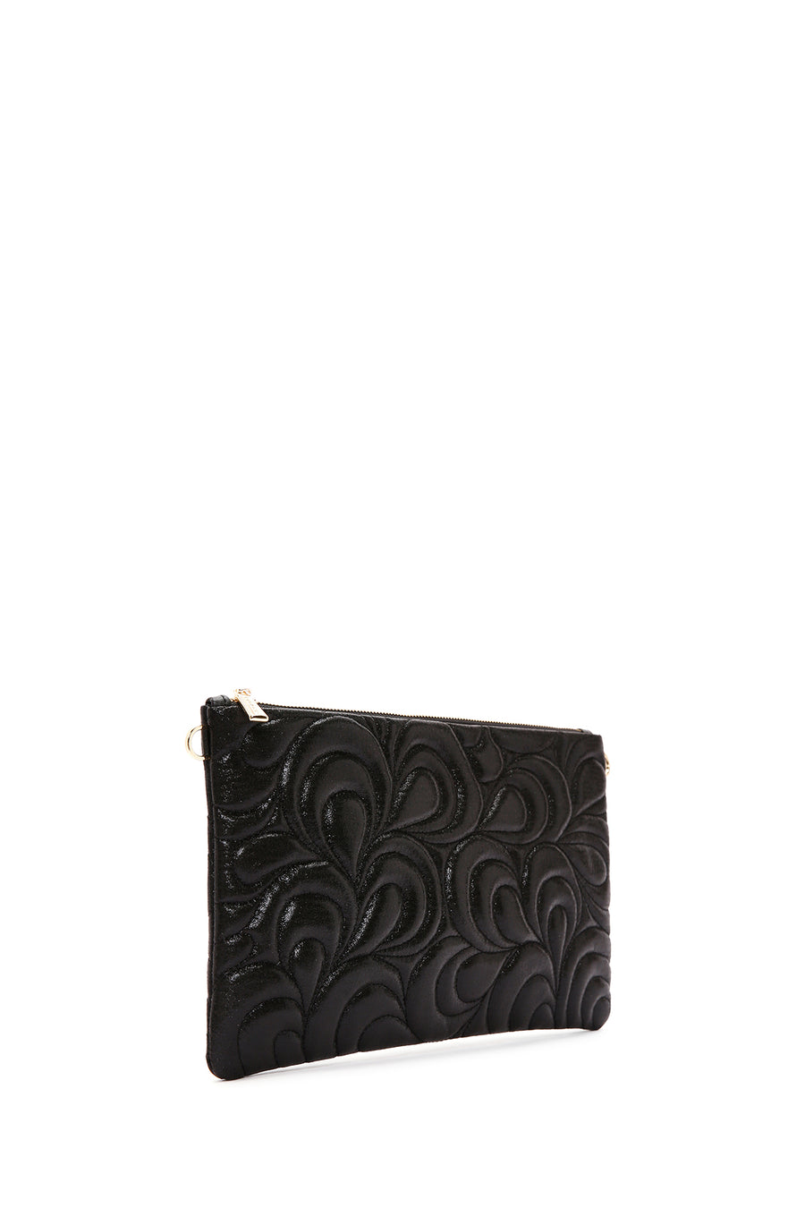 Women's Black Long Chain Strap Quilted Clutch Bag