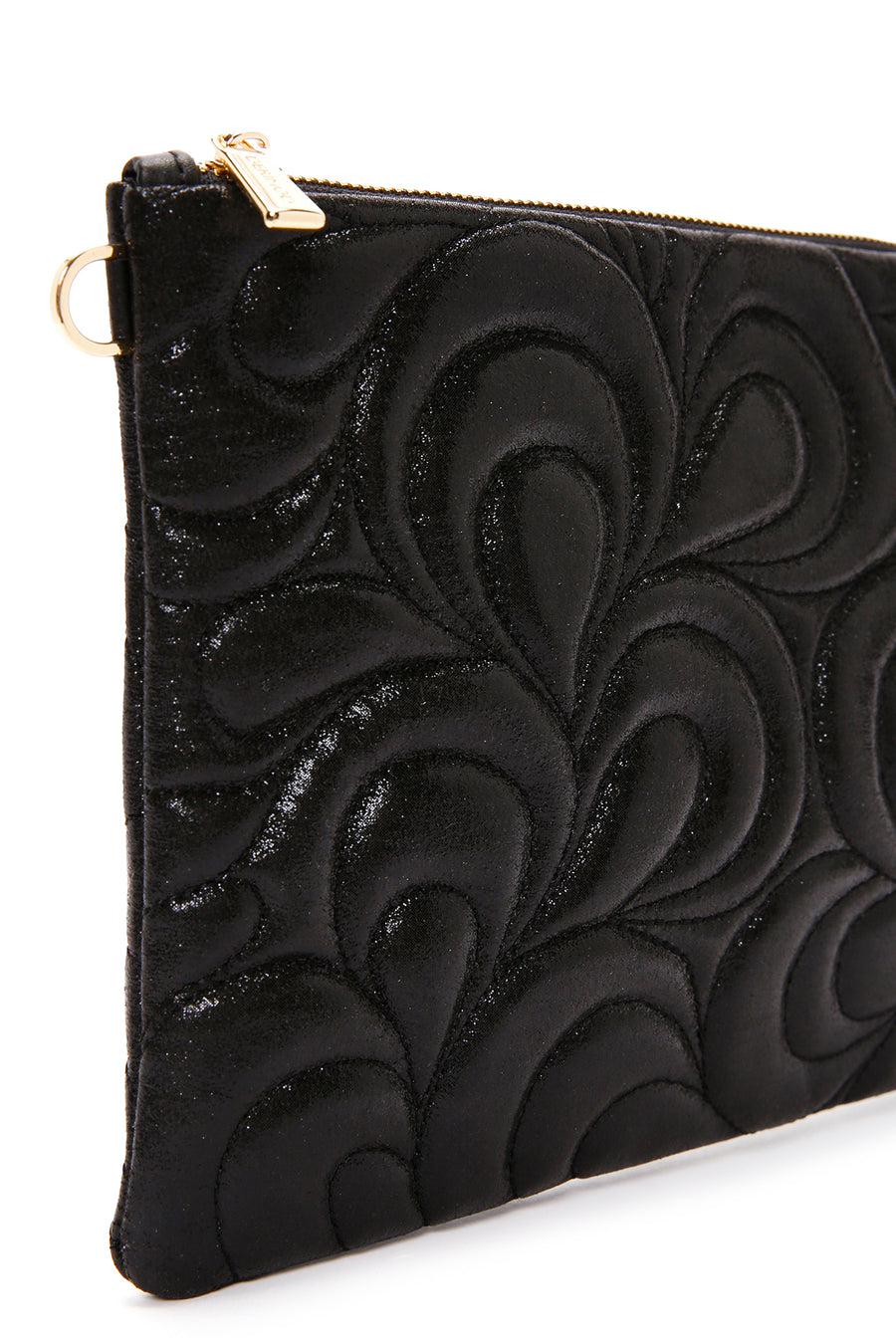 Women's Black Long Chain Strap Quilted Clutch Bag