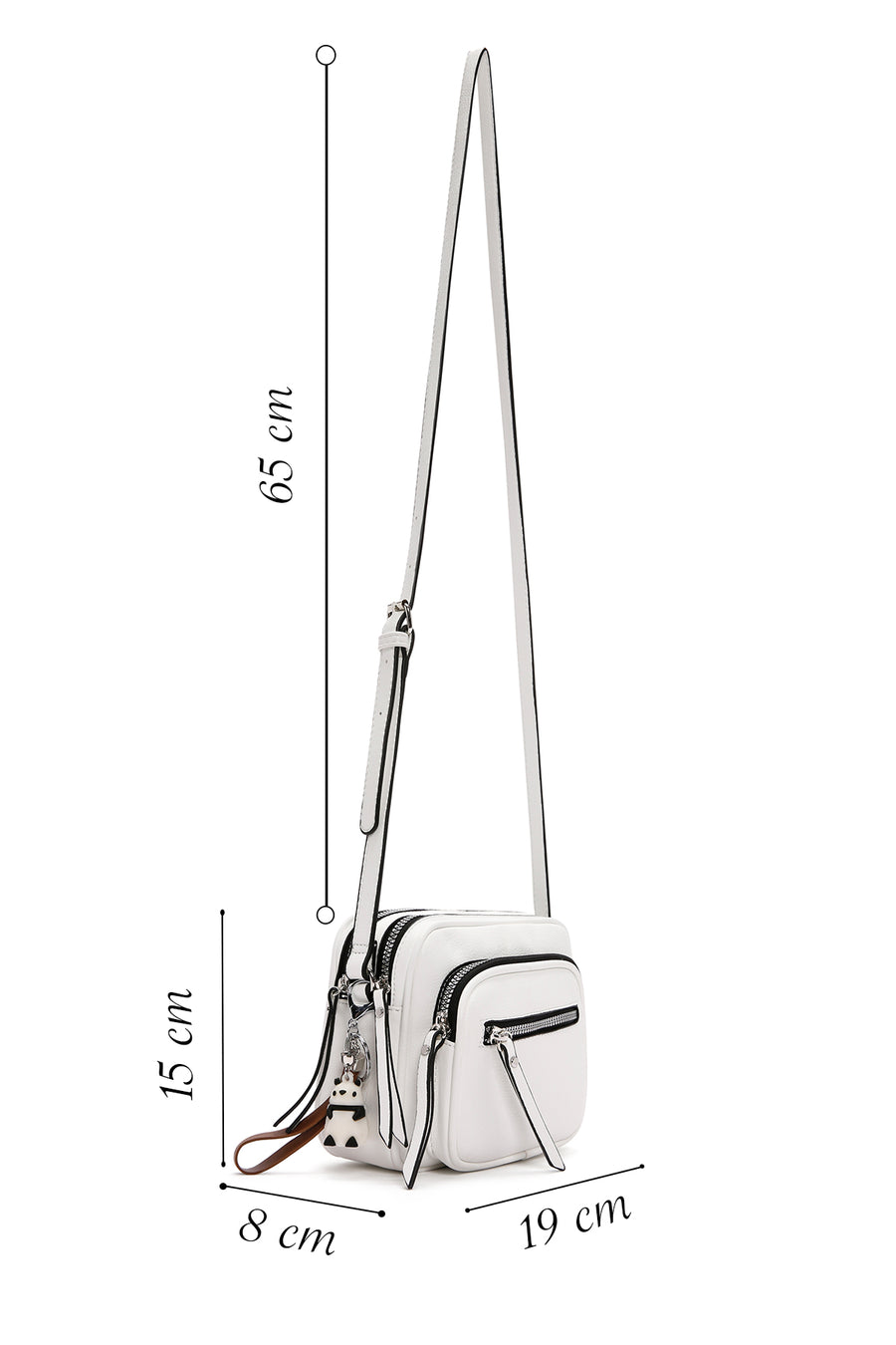 Women's White Long Strap Crossbody Bag