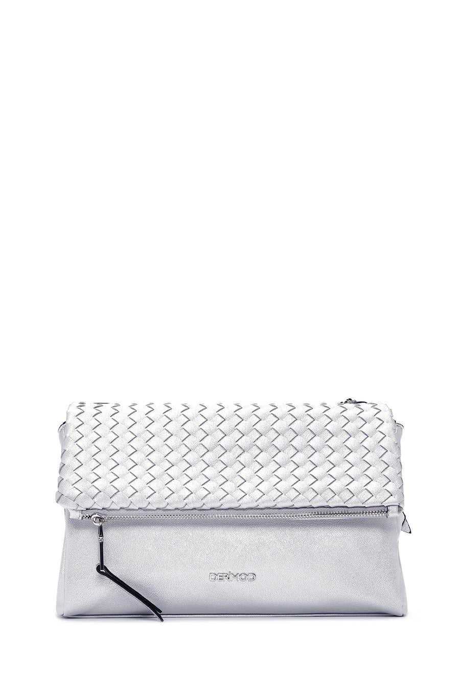 Women's Silver Long Strap Metallic Crossbody Bag