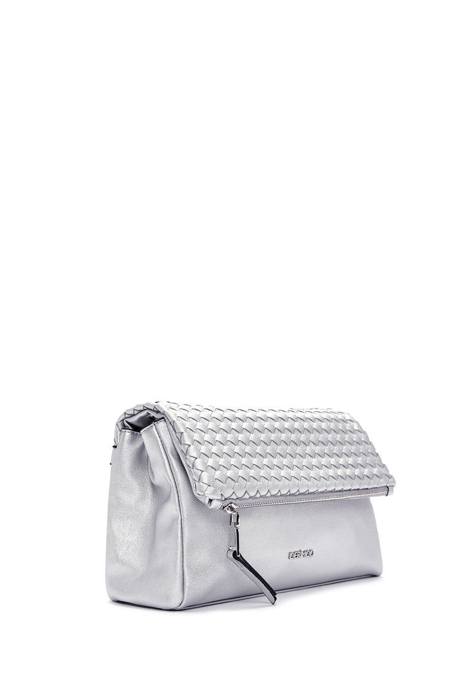 Women's Silver Long Strap Metallic Crossbody Bag