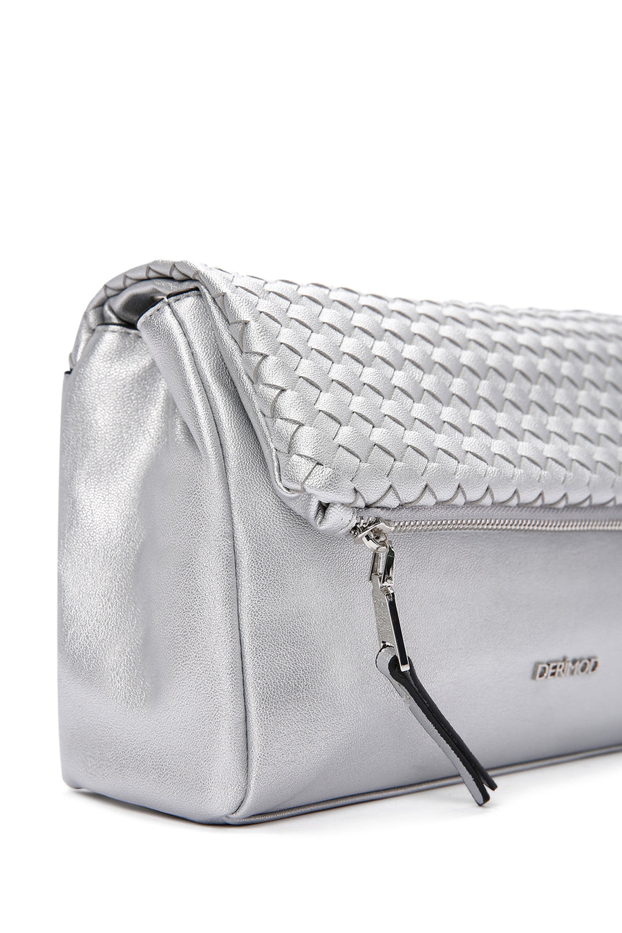 Women's Silver Long Strap Metallic Crossbody Bag