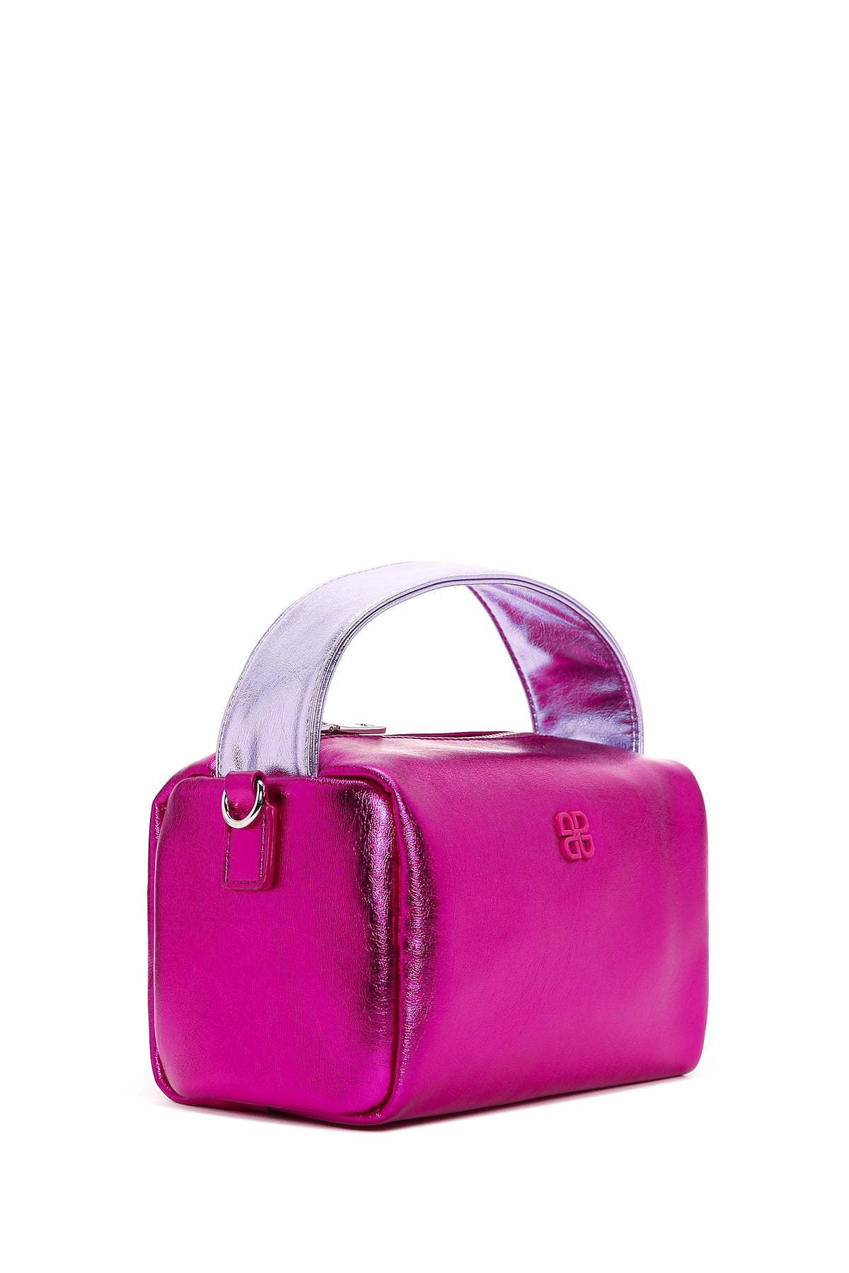 Kadın Pembe Uzun Askılı Metalik Çapraz Çanta