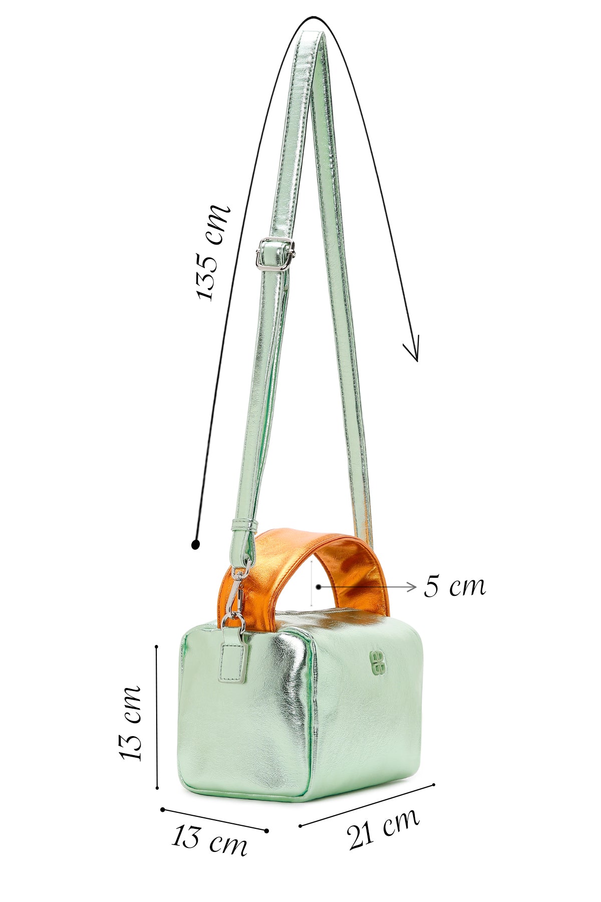 Kadın Yeşil Uzun Askılı Metalik Çapraz Çanta
