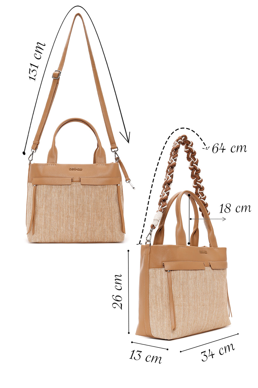 Women's Tan Long Strap Shoulder Bag