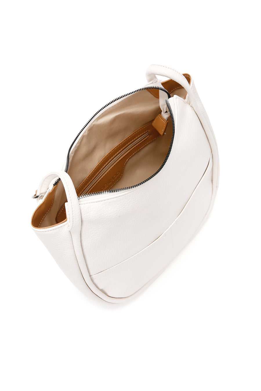 Women's Cream Long Strap Shoulder Bag