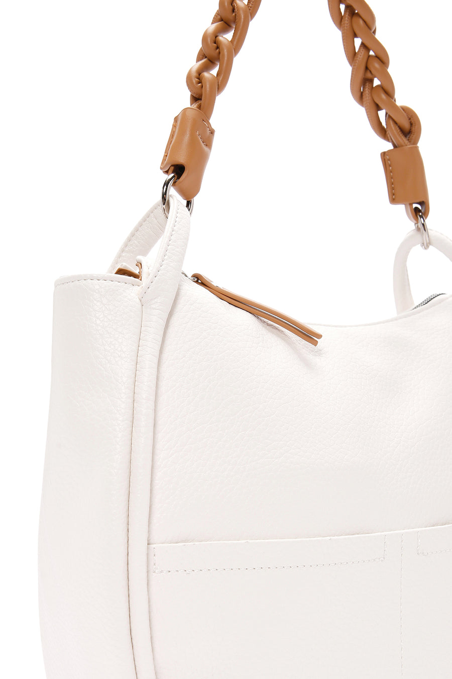 Women's Cream Long Strap Shoulder Bag