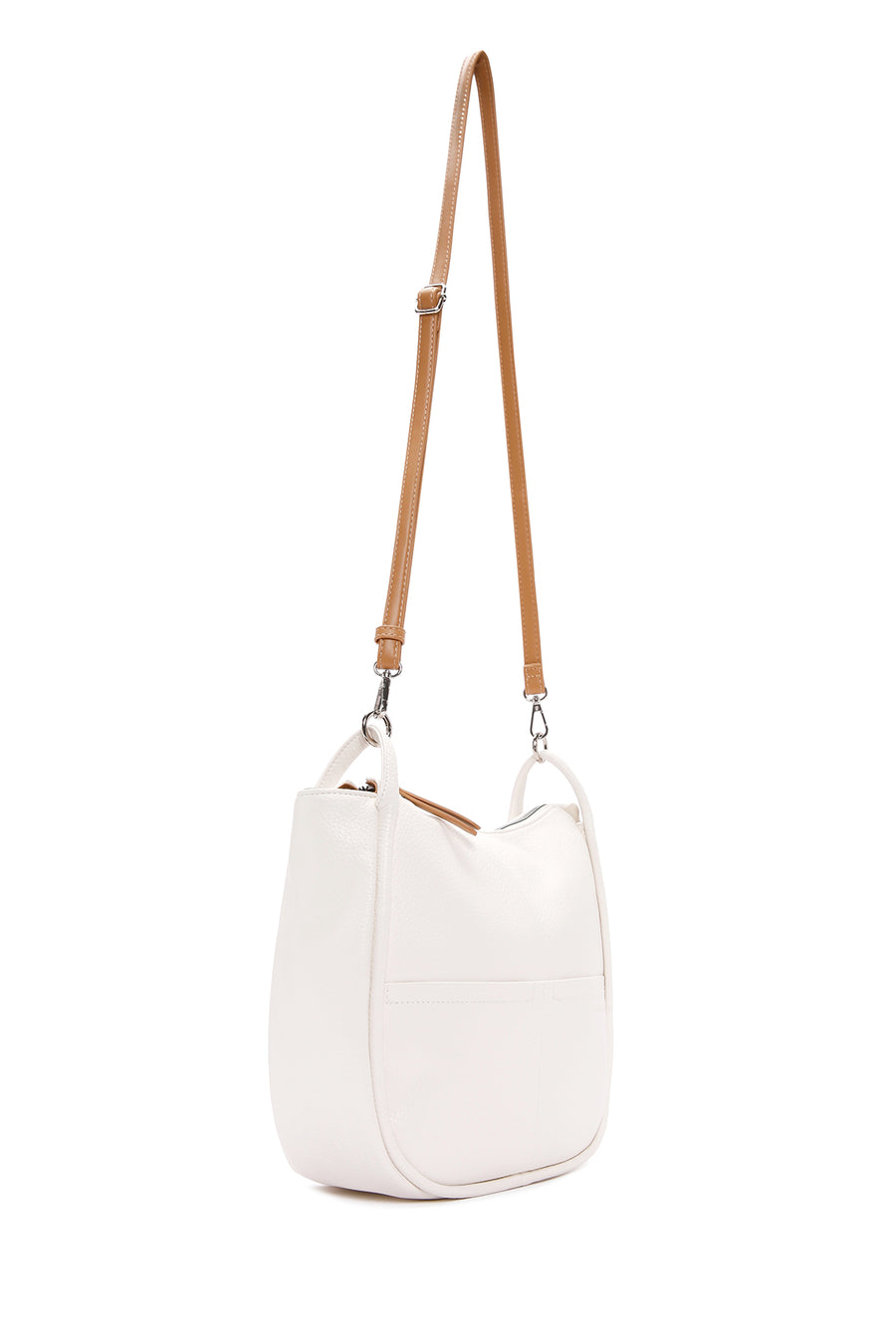 Women's Cream Long Strap Shoulder Bag