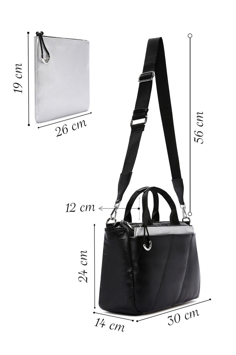 Women's Black Long Strap Shoulder Bag