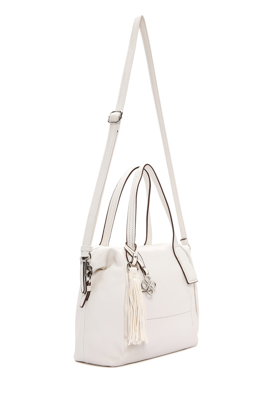 Women's Cream Long Strap Shoulder Bag