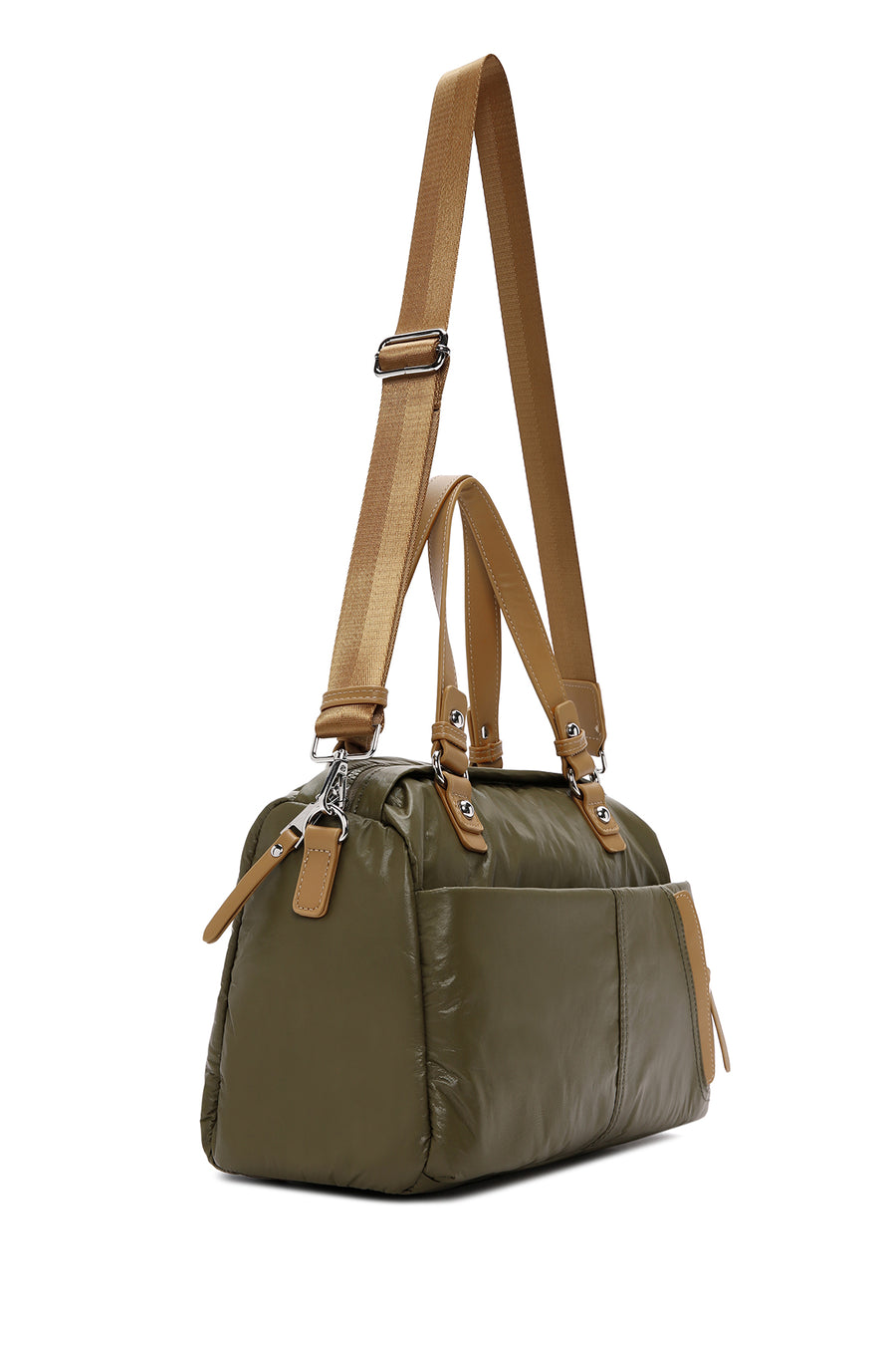 Women's Dark Khaki Long Strap Shoulder Bag