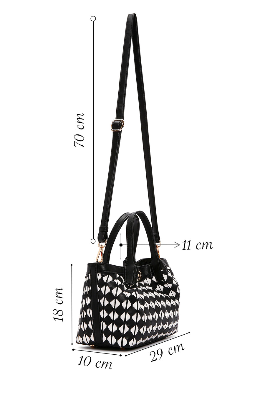 Women's Black Long Strap Shoulder Bag