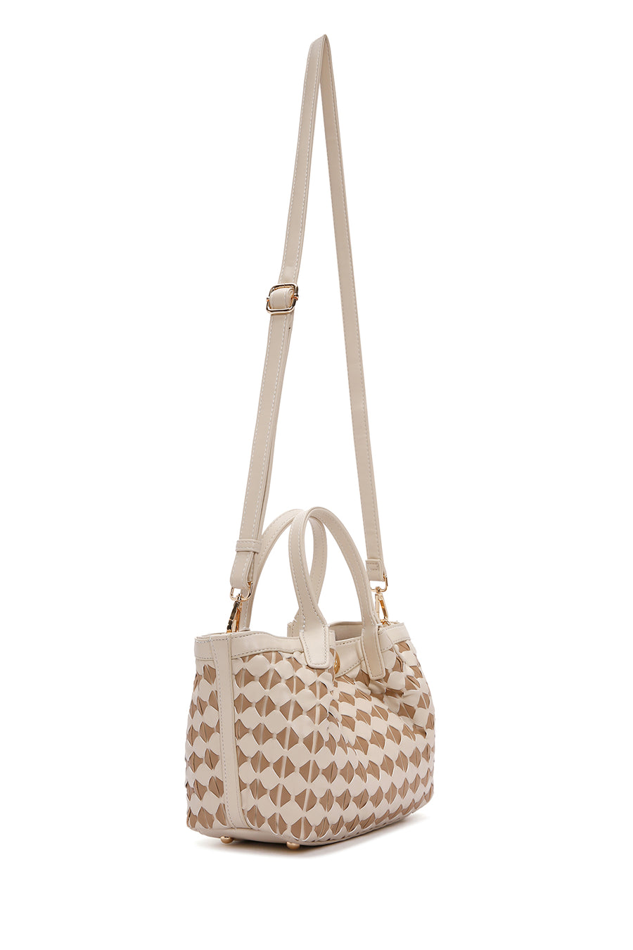 Women's Cream Long Strap Shoulder Bag