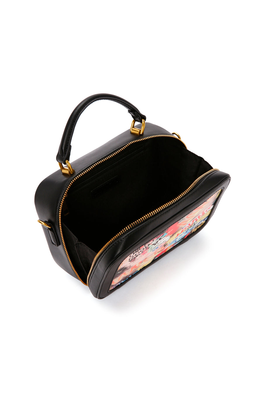 Women's Black Long Strap Printed Shoulder Bag