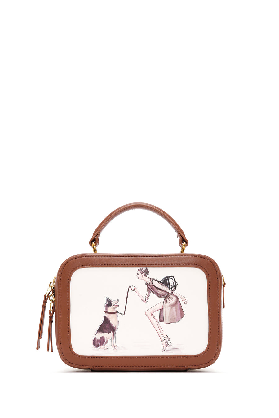Women's Beige Long Strap Printed Shoulder Bag