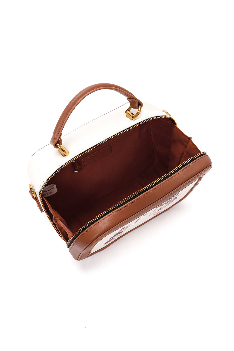 Women's Beige Long Strap Printed Shoulder Bag