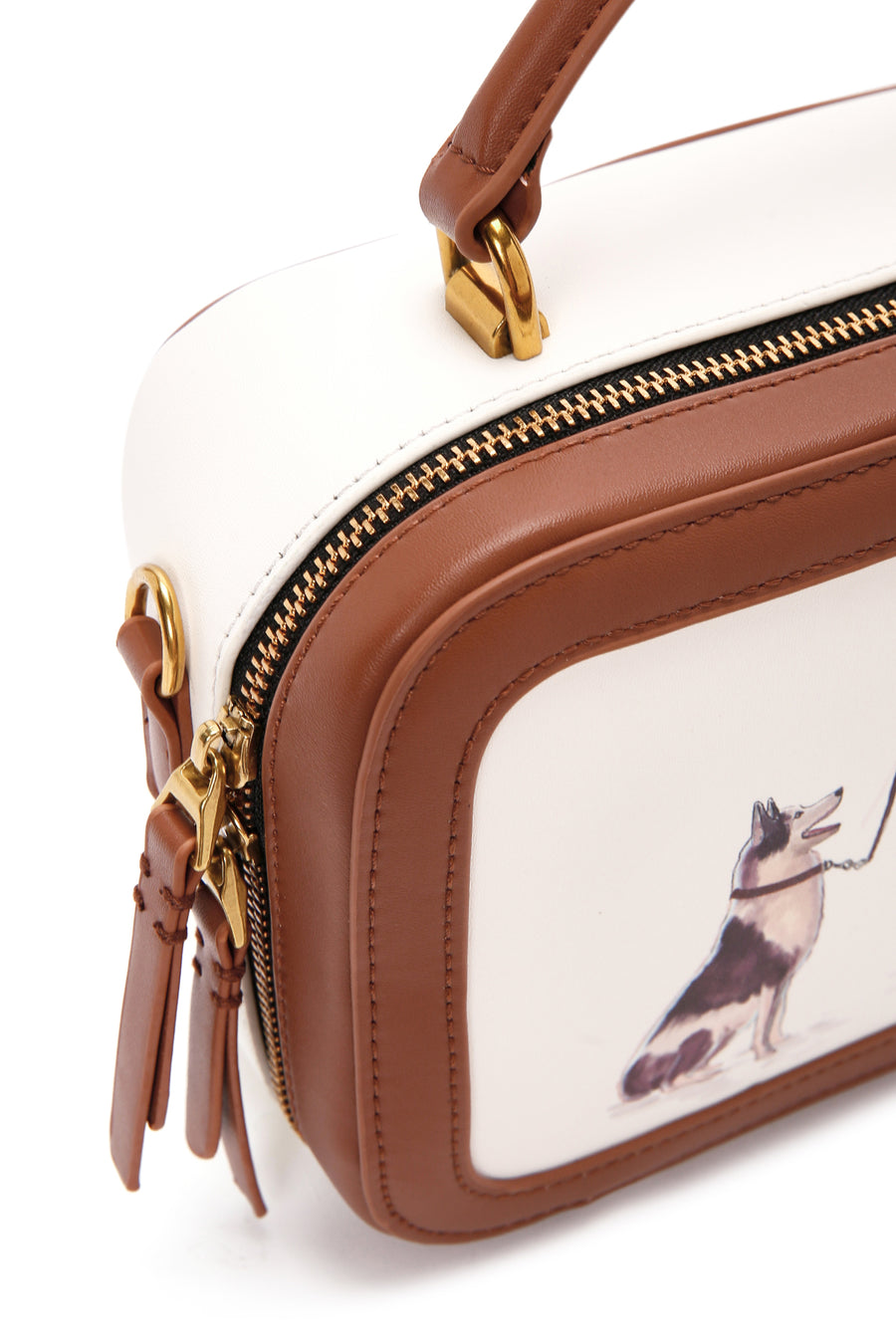 Women's Beige Long Strap Printed Shoulder Bag