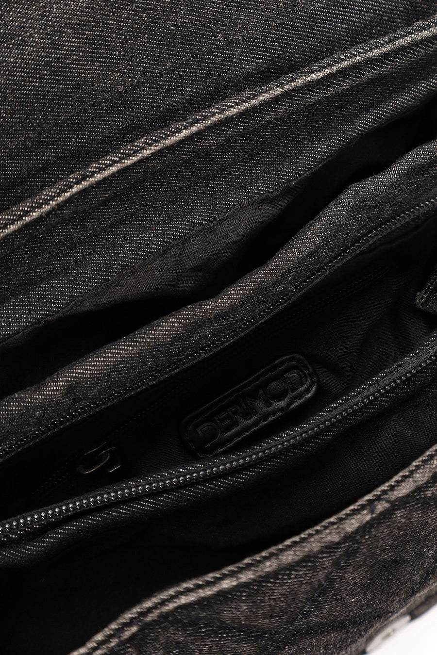 Women's Black Long Strap Denim Shoulder Bag