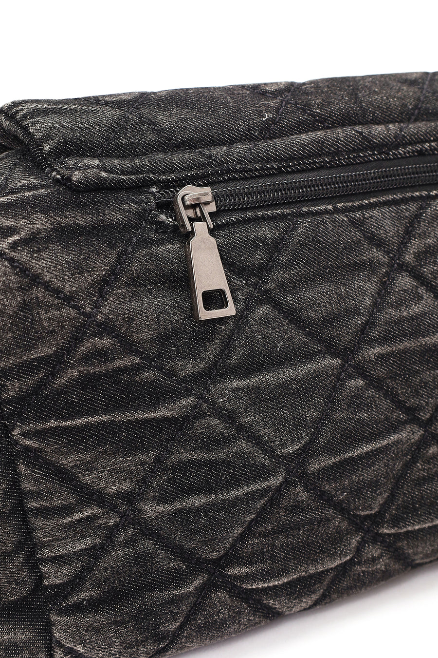Women's Black Long Strap Denim Shoulder Bag