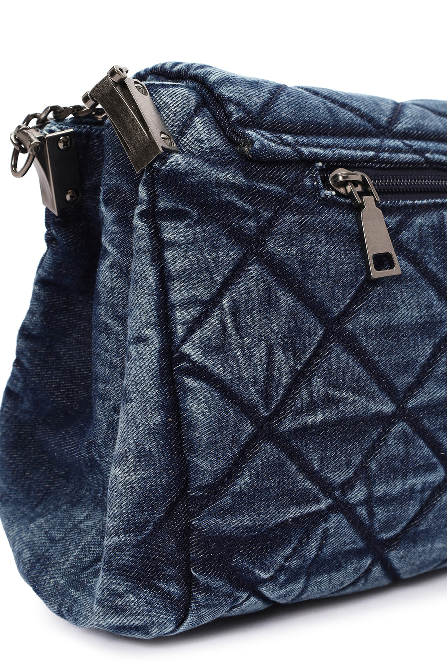 Women's Blue Long Strap Jean Shoulder Bag